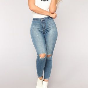High rise ankle jeans